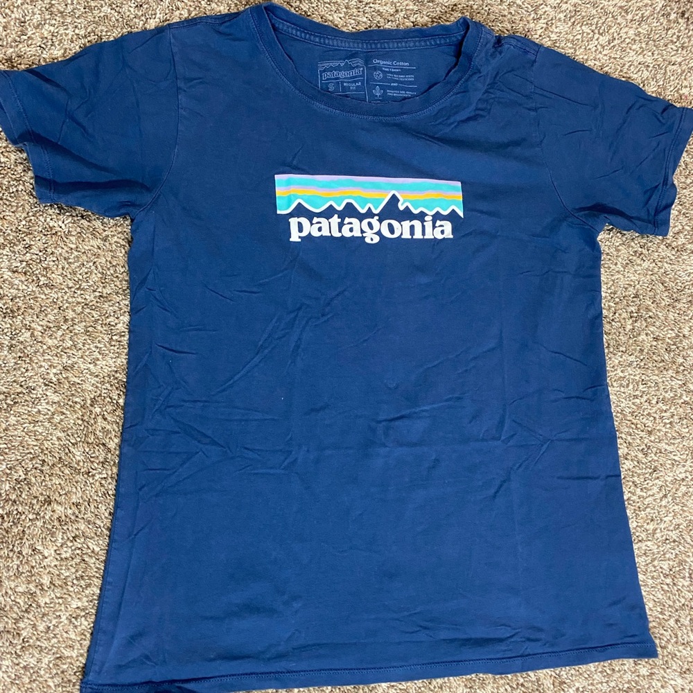 Patagonia logo T-Shirt - Blue small